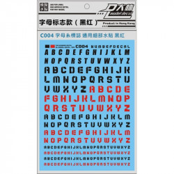 D.L Model Decal C004 (Black.Red) for Alphabets