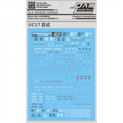 D.L Model Decal UC17 For MG 1/100 Hyaku Shiki D.L Model Decal UC17 For MG 1/100 Hyaku Shiki