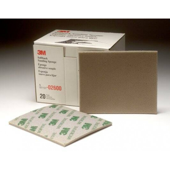 (20pcs, 1Box) 3M Softback Sanding Sponge 2600 Microfine(#1200-1500)