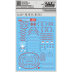D.L Model Decal UC21 for MG 1/100 Zaku Limited Series (Red) D.L Model Decal UC21 for MG 1/100 Zaku Limited Series (Red)