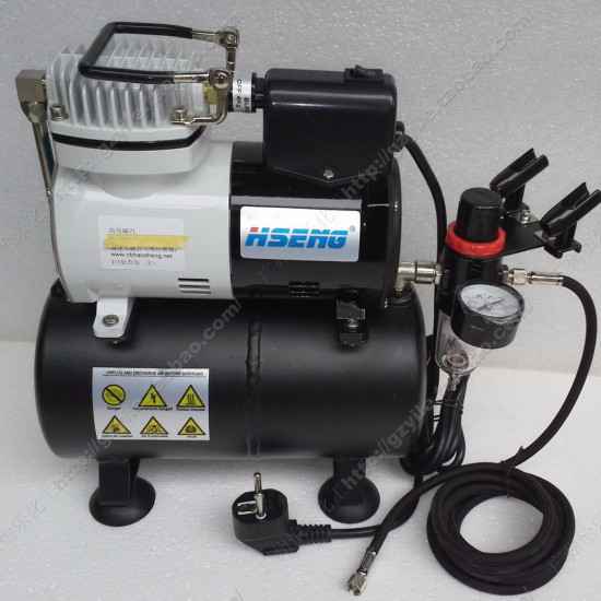 HSENG Air Compressor AF-186 (3.0L Tank) with HD-130 Airbrush HSENG Air Compressor AF-186 (3.0L Tank) with HD-130 Airbrush